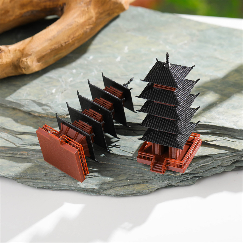 Aquarium Moss - Patung Pagoda Mini Model Bangunan Kuno